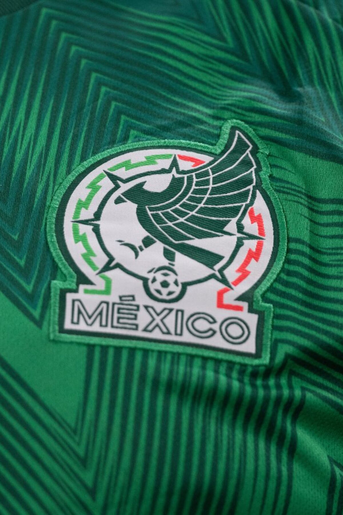 LUSAIL CITY, QATAR - NOVEMBER 26: A close up view of a fan's Mexico jersey during the FIFA World Cup Qatar 2022 Group C match between Argentina and Mexico at Lusail Stadium on November 26, 2022 in Lusail City, Qatar. Mexico's team is often referred to as El Tri (Photo by Visionhaus/Getty Images)