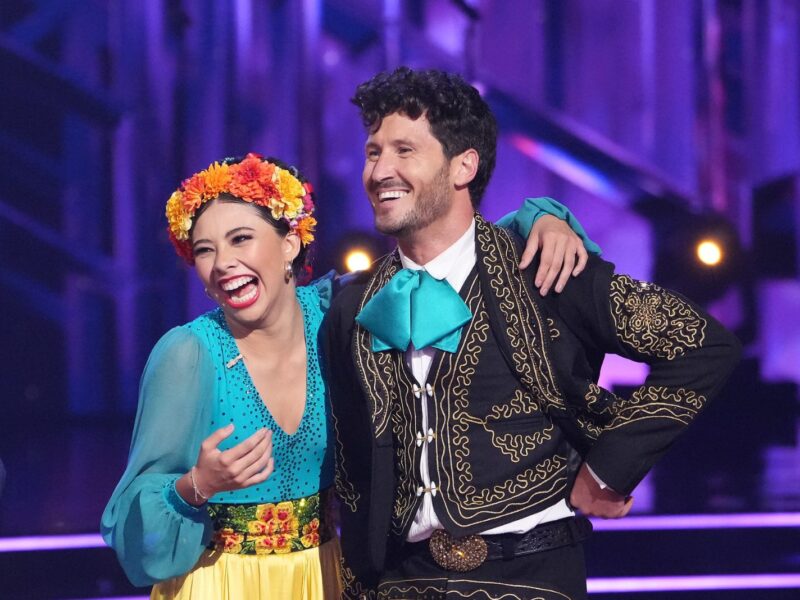 XOCHITL GOMEZ, VAL CHMERKOVSKY during Dancing with the Stars Disney100 Night