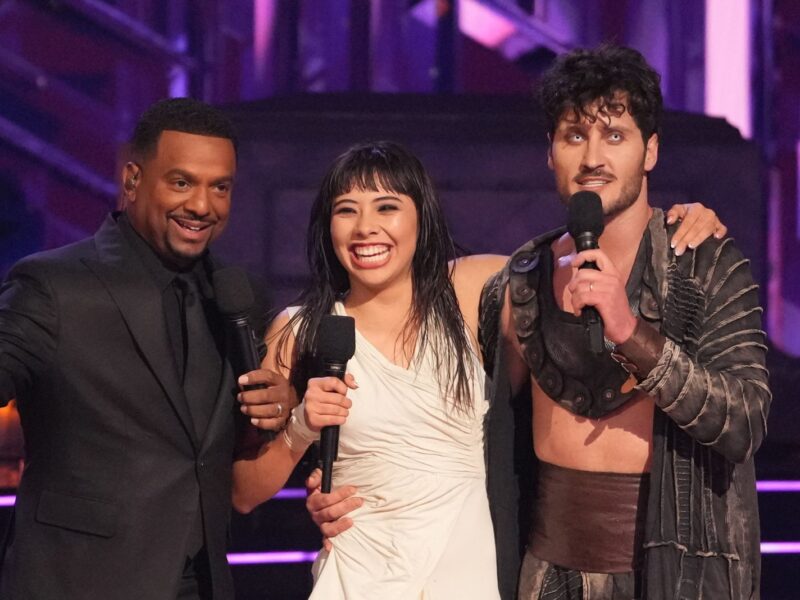 ALFONSO RIBEIRO, XOCHITL GOMEZ, VAL CHMERKOVSKY during Dancing with the Stars Monster Night