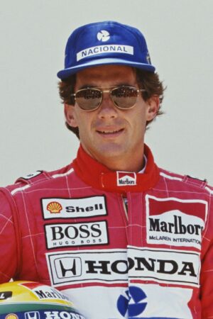 Ayrton Senna of Brazil and driver of the #1 Honda Marlboro McLaren McLaren MP4/6B Honda V12 poses for a portrait during practice for the Yellow Pages South African Grand Prix on 28th February 1992 at the Kyalami Grand Prix Circuit in Kyalami, South Africa.(Photo by Pascal Rondeau/Getty Images)