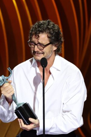 LOS ANGELES, CALIFORNIA - FEBRUARY 24: Pedro Pascal accepts the Outstanding Performance by a Male Actor in a Drama Series award for “The Last of Us’’ onstage during the 30th Annual Screen Actors Guild Awards at Shrine Auditorium and Expo Hall on February 24, 2024 in Los Angeles, California. (Photo by Matt Winkelmeyer/Getty Images)
