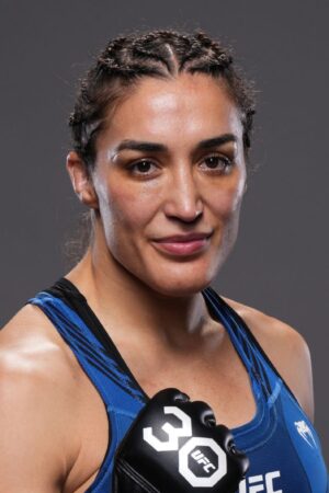 NASHVILLE, TENNESSEE - AUGUST 05: Tatiana Suarez poses for a portrait after her victory during the UFC Fight Night event at Bridgestone Arena on August 05, 2023 in Nashville, Tennessee. (Photo by Mike Roach/Zuffa LLC via Getty Images)
