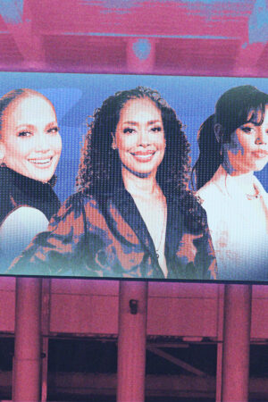 Jennifer Lopez, Gina torres, and Jenna Ortega in Super Bowl LVIII trailer
