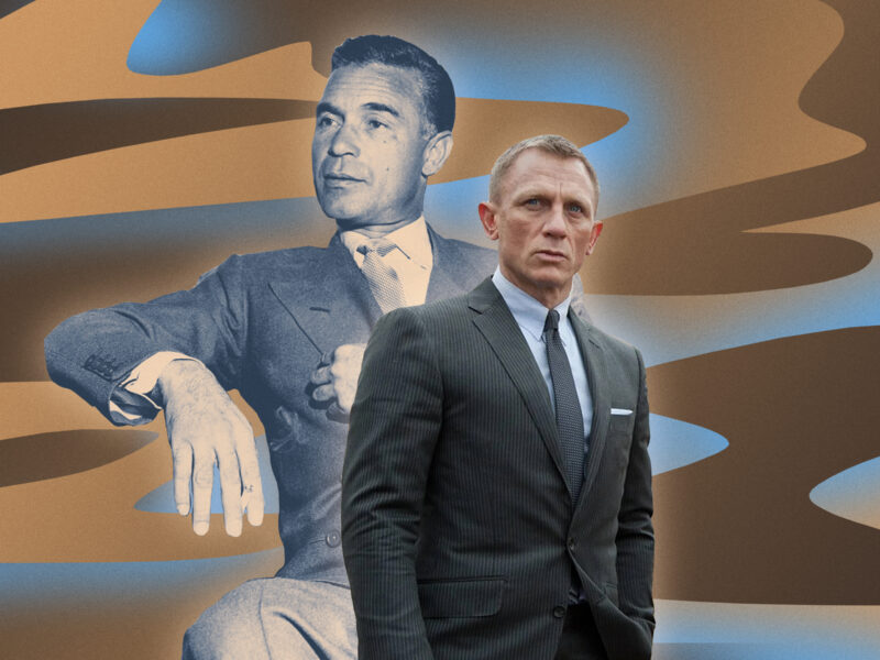 Porfirio Rubirosa and Daniel Craig in collage