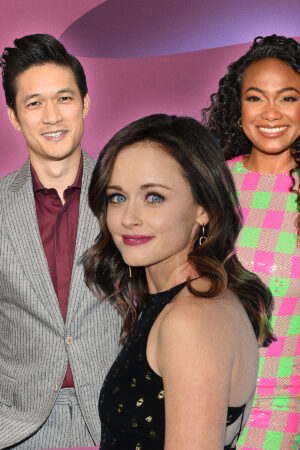 header collage featuring Harry Shum Jr, Alexis Bledel and Tatyana Ali for post about actors with Latin American roots