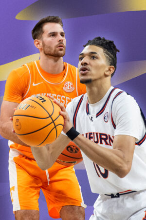 Santiago Vescovi and Chad Baker-Mazara collage for NCAA Latino basketball players