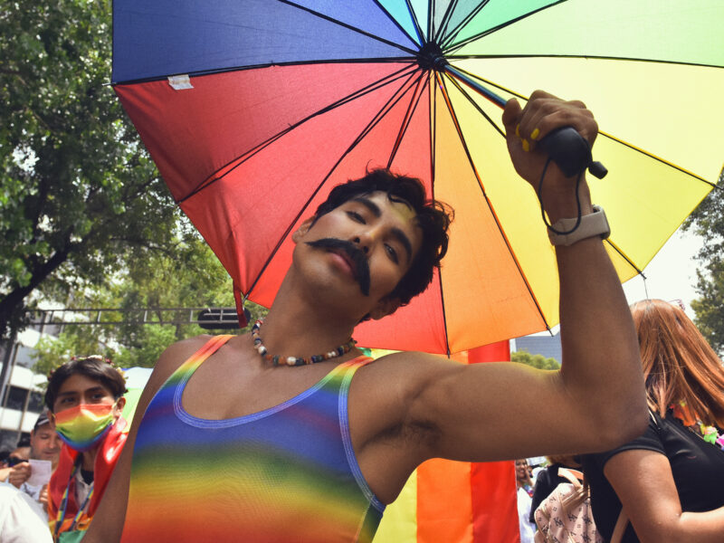 A member of LGBBTTIQ community takes part during the colorful parade as part of the 44th annual pride march at the Angel of Independence. Photo credit should read Carlos Tischler / Eyepix Group/Future Publishing via Getty Images