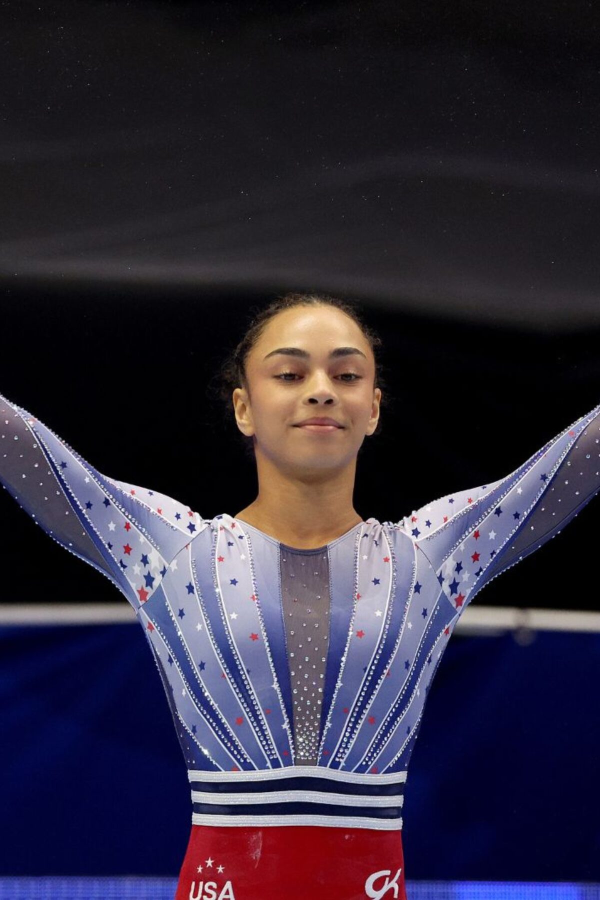MINNEAPOLIS, MINNESOTA - JUNE 30: Hezly Rivera prepares for her uneven bars routine on Day Four of the 2024 U.S. Olympic Team Gymnastics Trials at Target Center on June 30, 2024 in Minneapolis, Minnesota. (Photo by Elsa/Getty Images)