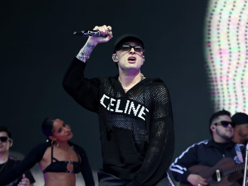 NEW YORK, NEW YORK - JUNE 09: Peso Pluma performs during the 2024 Governors Ball at Flushing Meadows Corona Park on June 09, 2024 in New York City. (Photo by Marleen Moise/Getty Images)