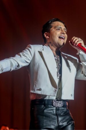 MADRID, SPAIN - JULY 05: Singer Christian Nodal during a concert at the WiZink Center, on July 5, 2024, in Madrid, Spain. Christian Jesus Gonzalez Nodal, better known as Christian Nodal, is a Mexican musician, singer and composer, known mainly for popularizing the "mariacheño", a fusion genre between mariachi and norteña music. (Photo By Ricardo Rubio/Europa Press via Getty Images)