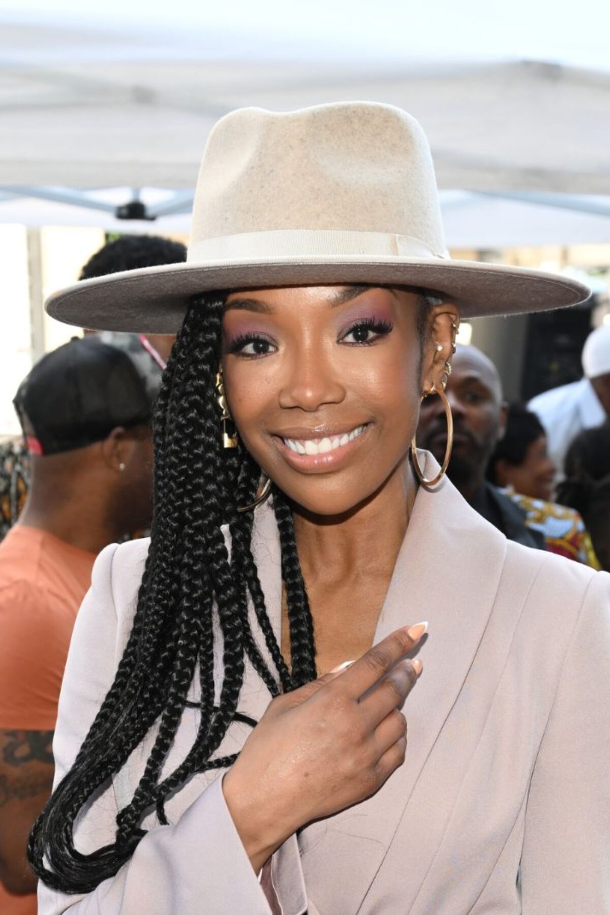 Brandy Norwood at the star ceremony where Jenifer Lewis is honored with a star on the Hollywood Walk of Fame in Los Angeles, California on July 15, 2022. (Photo by Michael Buckner/Variety/Penske Media via Getty Images)