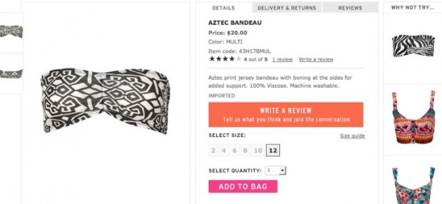 Aztec Bandeau - Lingerie & Sleepwear - Apparel - Topshop USA Aztec Bandeau - Lingerie & Sleepwear - Apparel - Topshop USA