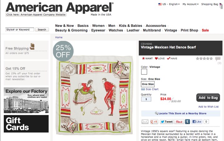 Vintage Mexican Hat Dance Scarf | Shop American Apparel Vintage Mexican Hat Dance Scarf | Shop American Apparel