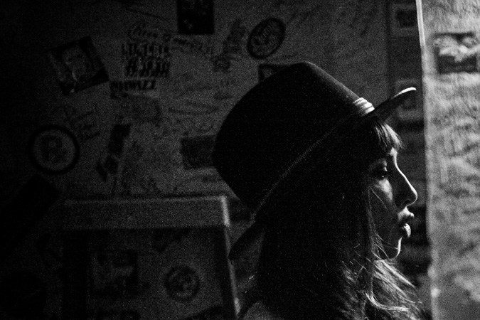 Orange Is the New Black Season 2 premier, Jackie Cruz warming up backstage. Photo by: Javier Romero.