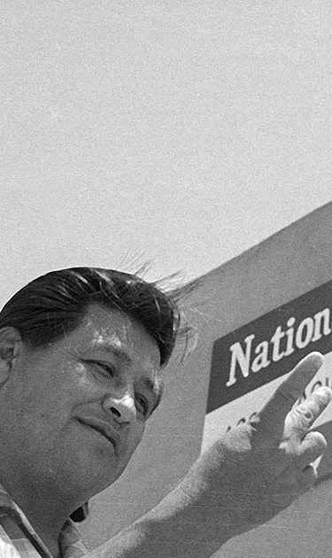 United Farm Workers leaders Cesar Chavez and Larry Itliong. Photo: AP/Harold Filan