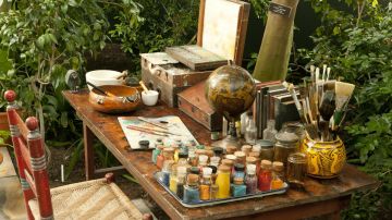 A reimagined version of Frida Kahlo’s  studio overlooking her garden.
Photograph: Ivo M Vermeulen/New York Botanical Garden
