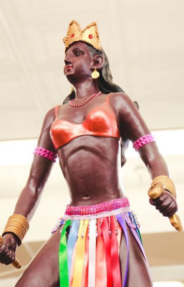 Yoruba Statues of Orisha Elegua, Oya, and Obatala at Original Botanica in the Bronx, Photo by Itzel Alejandra Martinez