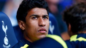 Paulinho of Spurs is seen on the bench during the Barclays Premier League match between  Tottenham Hotspur and Hull City. Photo by Julian Finney/Getty Images
