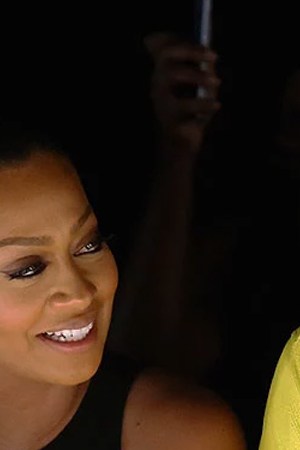 TV personality La La Anthony, NBA player Carmelo Anthony, and tv personality Nigel Barker attend the Kids Rock! fashion show. Photo by Astrid Stawiarz/Getty Images for NYFW: The Shows