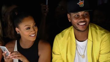 TV personality La La Anthony, NBA player Carmelo Anthony, and tv personality Nigel Barker attend the Kids Rock! fashion show. Photo by Astrid Stawiarz/Getty Images for NYFW: The Shows