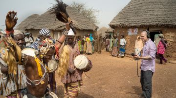 Photos in Ghana for Rene recording, in a village near Tamale. Photo: Ruben Salgado Escudero