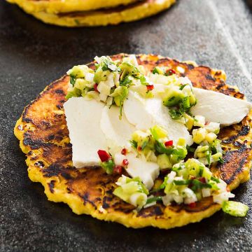 Cachapas, Guyanese cheese, guasacaca. Courtesy of The Venetian.