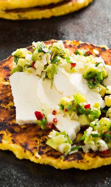Cachapas, Guyanese cheese, guasacaca. Courtesy of The Venetian.
