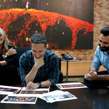 Producer Darla K Anderson, Director Lee Unkrich and Coco Co-Director Adrian Molina. Photo by Deborah Coleman. Courtesy of Pixar