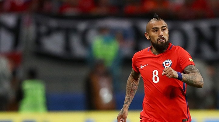 Arturo Vidal of Chile in action during the 2017 FIFA Confederations Cup. Photo by Francois Nel/Getty Images