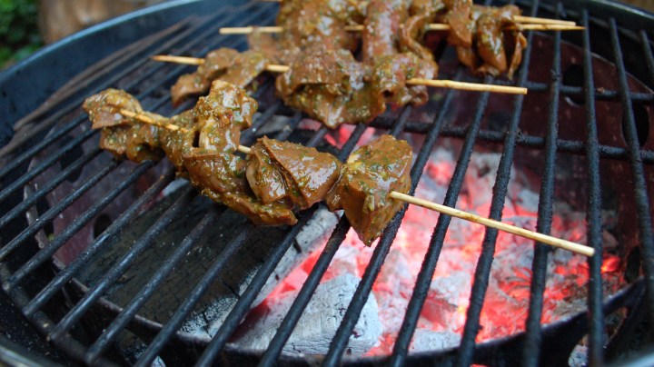 https://commons.wikimedia.org/wiki/File:Antichucos_-_Grilled_Beef_Heart_skewers.jpg
Creative Commons by Carly & Art is licensed under CC BY 2.0 
Creative Commons by Carly & Art is licensed under CC BY 2.0