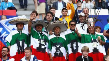 Mexico supporters enjoy the atmosphere prior to the FIFA Confederations Cup Russia 2017 Group. A match between Portugal and Mexico at Kazan Arena. Photo by Ian Walton/Getty Images
