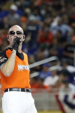 Pitbull performs prior to the T-Mobile Home Run Derby at Marlins Park on July 10, 2017 in Miami, Florida.  Photo by Rob Carr/Getty Images Entertainment