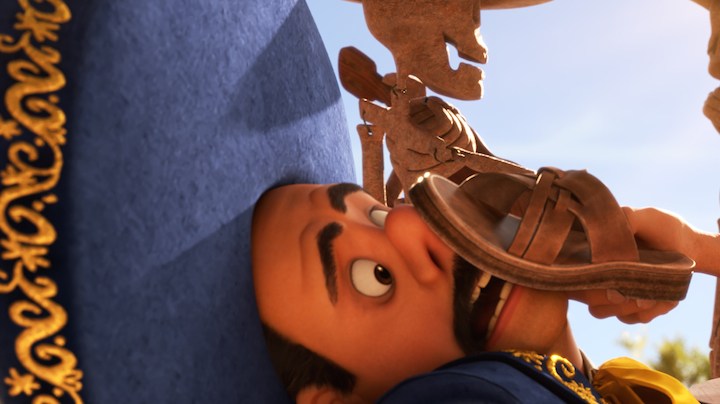 Lombardo Boyar as the voice of the mariachi, Renée Victor as the voice of Abuelita and Anthony Gonzalez as the voice of Miguel. 'Coco' still courtesy of Disney-Pixar