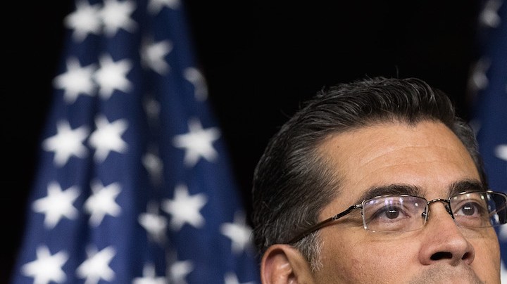 Rep. Xavier Becerra (D-CA)  listens during a news conference to discuss the rhetoric of presidential candidate Donald Trump, at the U.S. Capitol, May 11, 2016, in Washington, DC.  Photo by Drew Angerer/Getty Images News