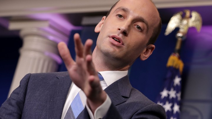 Senior Advisor to the President for Policy Stephen Miller talks to reporters about President Donald Trump's support for creating a 'merit-based immigration system' in the James Brady Press Briefing Room at the White House August 2, 2017 in Washington, DC. Photo by Chip Somodevilla/Getty Images News