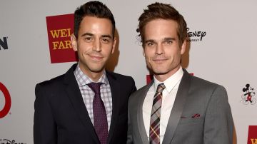Rob Sudduth (L) and his partner Greg Rikaart (R) attend the 10th annual GLSEN Respect Awards at the Regent Beverly Wilshire Hotel on October 17, 2014 in Beverly Hills, California. Photo by Jason Merritt/Getty Images for GLSEN Respect Awards-Los Angeles