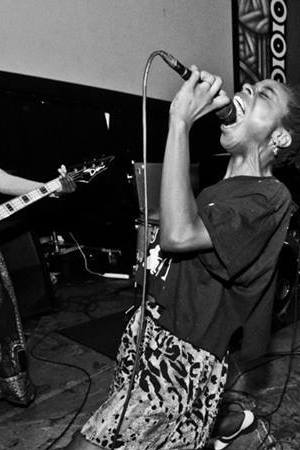 Jasmine Nyende of Fuck U Pay Us. Photo by Martin Crudo. Courtesy of Black and Brown Punk Show Collective