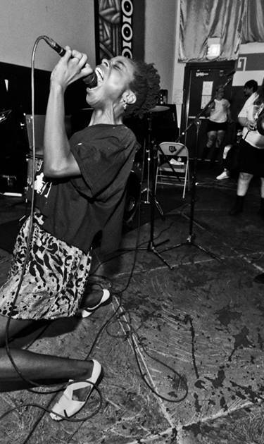 Jasmine Nyende of Fuck U Pay Us. Photo by Martin Crudo. Courtesy of Black and Brown Punk Show Collective