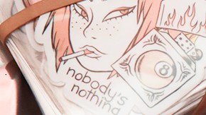 Carmen Pizarro's stickers. Photo by Itzel Alejandra Martinez for Remezcla