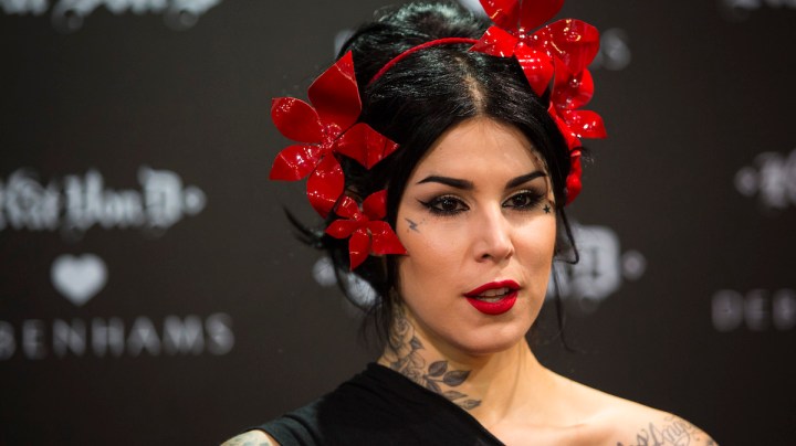 Tattoo artist and television personality Kat Von D is pictured as she meets her fans at the Kat Von D Beauty UK launch at Debenhams, Oxford Street. Photo by Jack Taylor/Getty Images for Kat Von D Beauty