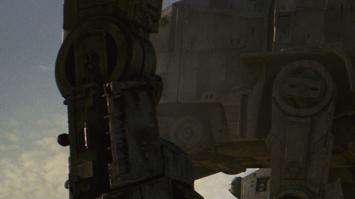 AT-M6 Walkers, along with Kylo's Shuttle in 'Star Wars: The Last Jedi.' Courtesy of Lucasfilm Ltd.