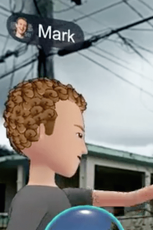 Mark Zuckeberg's and Rachel Franklin's avatars taking virtual tour of Puerto Rico. Screenshot from Facebook