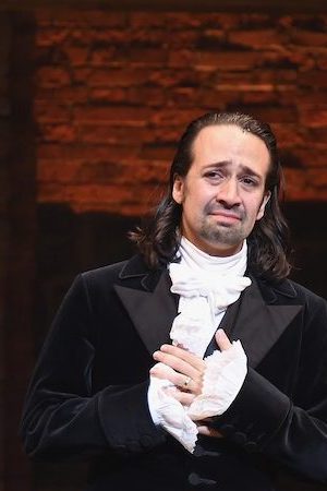 Phillipa Soo, Christopher Jackson, Lin-Manuel Miranda and Anthony Ramos attend Lin-Manuel Miranda's final performance of "Hamilton".  Photo by Nicholas Hunt/Getty Images Entertainment