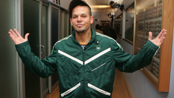 Singer Rene of the music group Calle 13 makes an appearance at MTV's mi TRL. Photo by Peter Kramer/Getty Images Entertainment