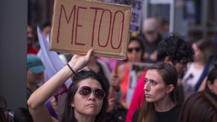 Demonstrators participate in the #MeToo Survivors' March in response to several high-profile sexual harassment scandals. Photo by David McNew/Getty Images News