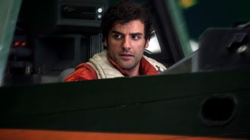 Oscar Isaac as Poe Dameron in 'Star Wars: The Last Jedi.' Photo by Jonathan Olley. Courtesy of Lucasfilm Ltd. All Rights Reserved.
