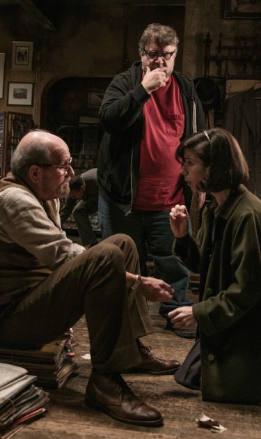 Richard Jenkins, Guillermo del Toro and Sally Hawkins on set of 'The Shape of Water.' Photo by Kerry Hayes. Courtesy of Fox Searchlight Pictures