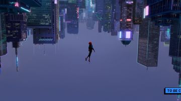 Miles Morales (Shameik Moore) falls through an alternate-universe New York City in 'Spider-Man: Into the Spider-Verse'. Courtesy of Sony Pictures Animation
