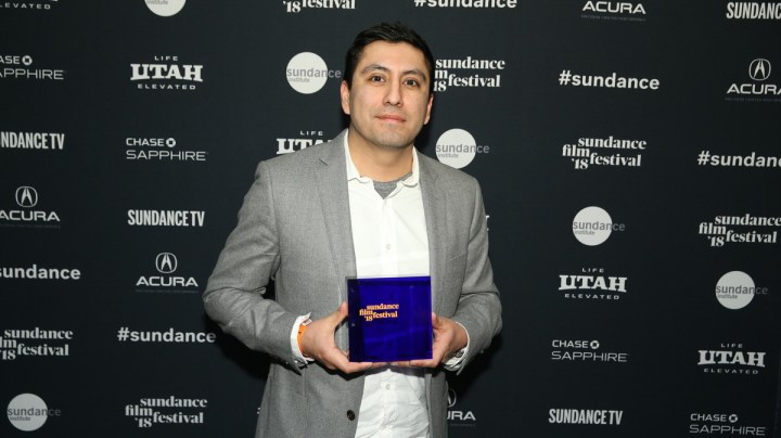 Director Rudy Valdez wins the U.S. Documentary Competition Audience Award for The Sentence at the 2018 Sundance Film Festival. Photo by Jemal Countess. Courtesy of Sundance Institute