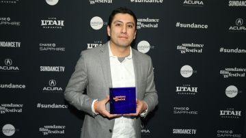 Director Rudy Valdez wins the U.S. Documentary Competition Audience Award for The Sentence at the 2018 Sundance Film Festival. Photo by Jemal Countess. Courtesy of Sundance Institute